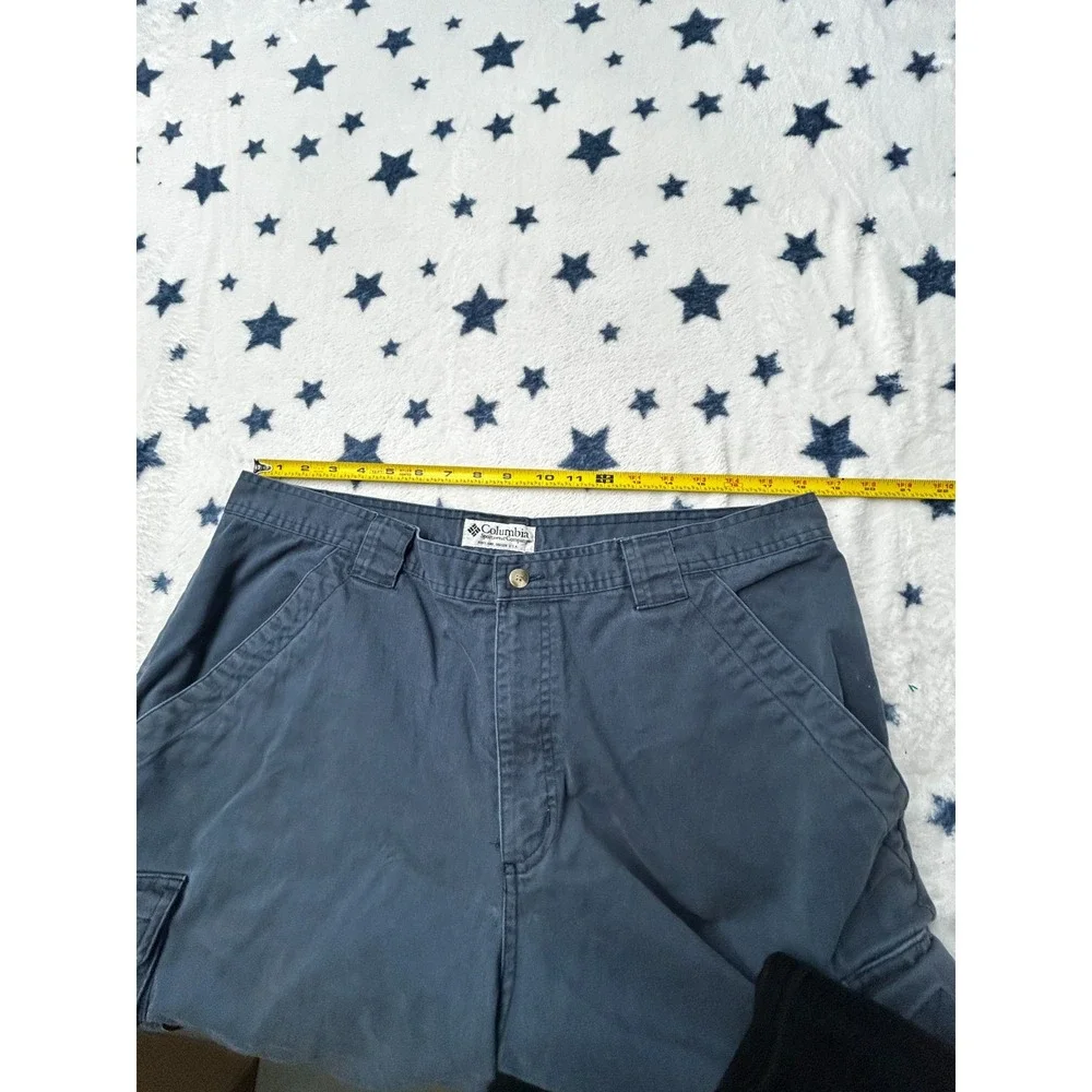 Columbia Mens 38 Cargo Shorts Blue Outdoor Hiking Utility Cotton Casual